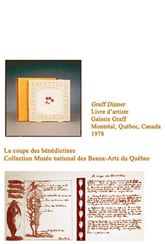  La coupe des B�n�dictines, Graff Dinner, Artist's book, Album de Collection, Graff centre, montreal, quebec